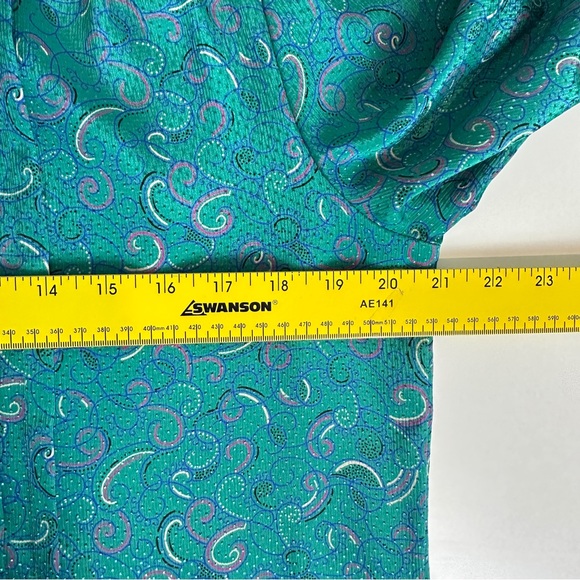 VTG Schrader Sport Polyester Sheath Teal Long Sleeve Silky Dress 10 - Picture 7 of 10